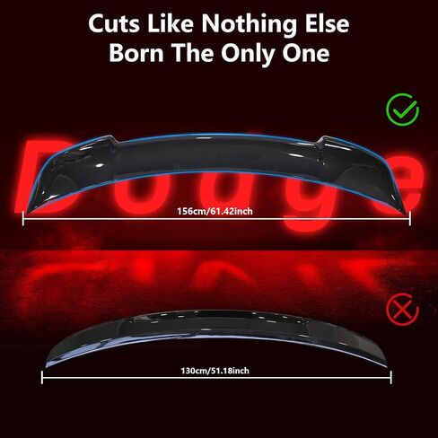 Spoiler for Dodge Challenger/Charger SXT RT SRT 2015-2020 Without Drilling ABS Rear Trunk Spoiler Wing Compatibble with Challenger/Charger SXT RT SRT No Fit SXT Plus (Glossy Black) in Saudi Arabia