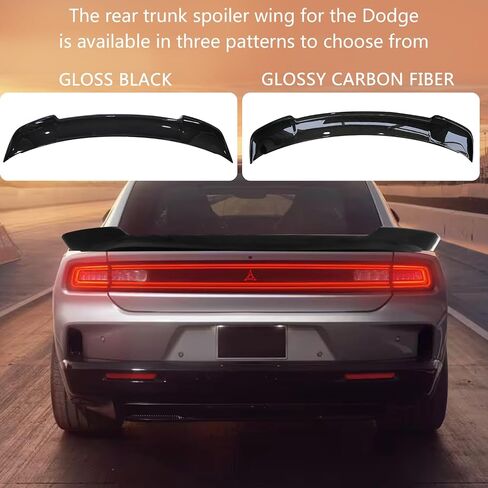 Spoiler for Dodge Challenger/Charger SXT RT SRT 2015-2020 Without Drilling ABS Rear Trunk Spoiler Wing Compatibble with Challenger/Charger SXT RT SRT No Fit SXT Plus (Glossy Black) in Saudi Arabia
