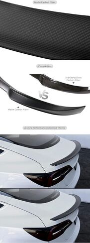 IKON MOTORSPORTS, Trunk Spoiler Compatible with 2012-2025 Tesla Model S Sedan, OE Style Matte Carbon Fiber Rear Trunk Lid Spoiler Wing Lip,1PC in Saudi Arabia