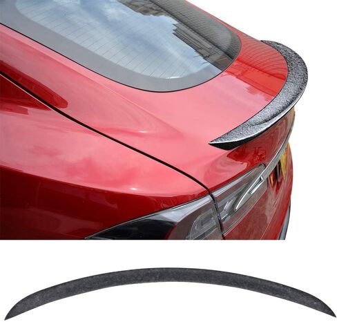 IKON MOTORSPORTS, Trunk Spoiler Compatible with 2012-2025 Tesla Model S Sedan, OE Style Matte Carbon Fiber Rear Trunk Lid Spoiler Wing Lip,1PC in Saudi Arabia