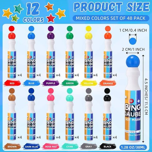 Crtiin 148 Pack Bingo Game Cards ومجموعة Bingo Daubers تتضمن 100 بطاقة بنغو و48 علامة نقطية من لوازم البنغو مجموعة بطاقات الاتصال لألعاب البنغو وألعاب البطاقات وأنشطة التجمع العائلي وليلة الألعاب in Kuwait