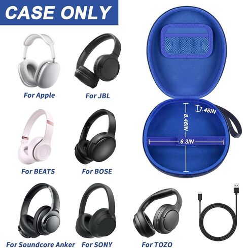 Comecase Universal Headphone Case Comepatible with JBL/for Beats/for Sony/for Bose/for Apple AirPods Max Over Ear Headphone and More, Travel Carrying Box for Bluetooth Wireless Headset -Black in Saudi Arabia