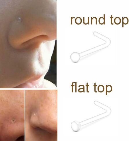 MODRSA 18g 20g Nude Clear Nose Studs for Work Clear Piercing Retainers for Surgery Plastic Septum Retainer 16g Labret Lip Studs Plastic Cartilage Earring Studs for Sport Surgery Invisible Septum Rings in Saudi Arabia