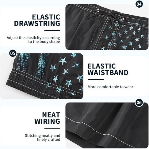 شورت سباحة رجالي مع بطانة مضغوطة مقاس 9 بوصات شورت مدمج 2 في 1 لباس سباحة سريع الجفاف مع جيوب بسحاب in Kuwait