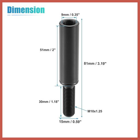 ACROPIX 51mm 2" Car Shift Knob Extension Aluminum Alloy Gear Shifter Extender Lever M10x1.25 for Ford for Nissan Car Parts in Saudi Arabia