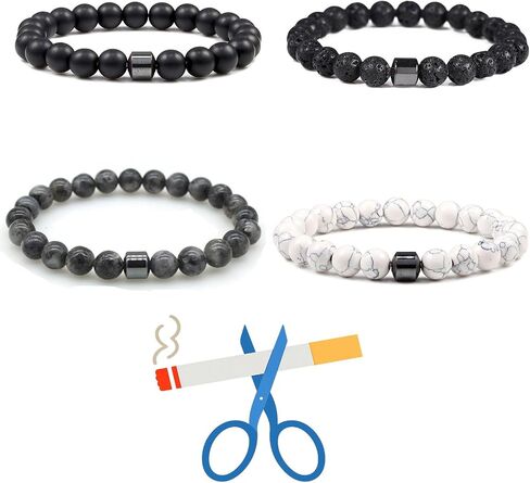 Smoking Cessation Bracelet for Women Men Anti Smoking Bracelet Quit Smoking Bracelet Magtherapy Lymphatic Drainage Lymph Nodes Acupressure Protection Bracelets Anxiety Stress Relief Gifts in Saudi Arabia