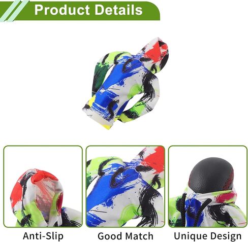 Gear Shift Knob Cover Stick Shifting Handle Protector 6.3"x5.12" Blue Yellow Polyester Car SUV Truck Universal in Saudi Arabia