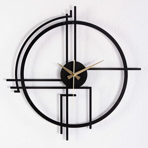 Metal Wall Clock – Stylish Industrial & Modern Design, 35-100 cm (13.8"-39.4") – Premium Quality Steel, Available in Black, Silver & Gold, Easy Wall Mount, (Black, 50cm - 20 Inches) in Saudi Arabia