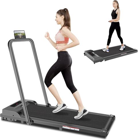 3.0 HP Foldable Portable Folding Small Treadmills for Home Office with 300 LBS Capacity, Walking Running Exercise Electric Compact Treadmill with LED Display in Kuwait