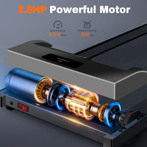 3.0 HP Foldable Portable Folding Small Treadmills for Home Office with 300 LBS Capacity, Walking Running Exercise Electric Compact Treadmill with LED Display in Kuwait