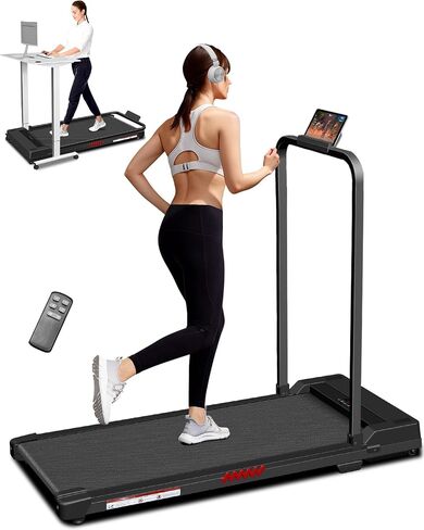 3.0 HP Foldable Portable Folding Small Treadmills for Home Office with 300 LBS Capacity, Walking Running Exercise Electric Compact Treadmill with LED Display in Kuwait