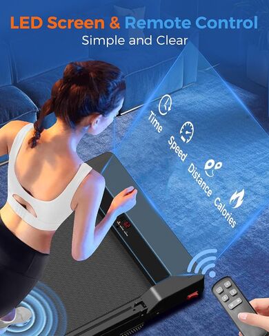 3.0 HP Foldable Portable Folding Small Treadmills for Home Office with 300 LBS Capacity, Walking Running Exercise Electric Compact Treadmill with LED Display in Kuwait