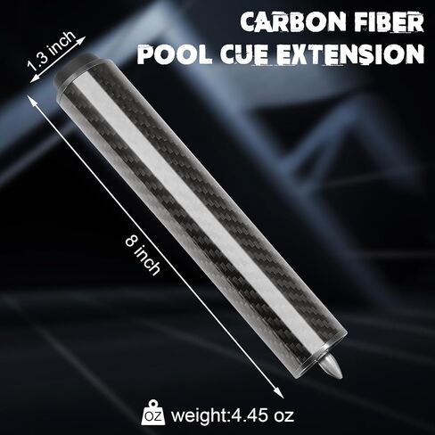 Pool Cue Extension with 3 Bumpers Carbon Fiber Billiard Cue Extender Pool Cue Accessories in Kuwait