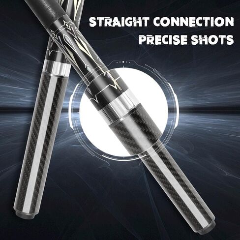 Pool Cue Extension with 3 Bumpers Carbon Fiber Billiard Cue Extender Pool Cue Accessories in Kuwait