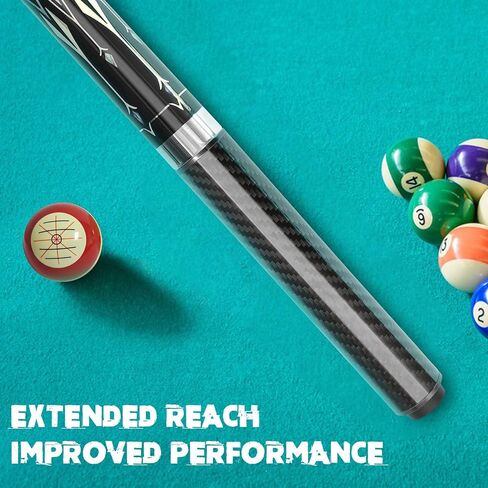 Pool Cue Extension with 3 Bumpers Carbon Fiber Billiard Cue Extender Pool Cue Accessories in Kuwait