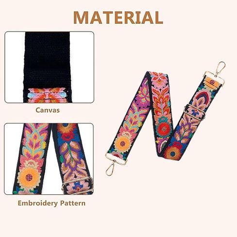 محفظة أحزمة استبدال Crossbody للنساء - محفظة مطرزة على حقائب اليد - 2 بوصة حزام الغيتار للمحفظة in Kuwait