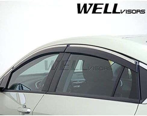 Wellvisors Window ، انحرافات الرياح المتوافقة مع شيفروليه تشيفي 2016-2019 فولت سبورت مع حراس المطر الكروم 3-847CH019 in Saudi Arabia