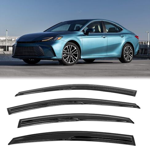 FREEMOTOR802 Mugen Style Window Deflectors Compatible with 2025 Toyota Camry | Tape-on Mount Rain Guards Side Window Visors Wind Deflectors Vent Visors Dark Tinted Acrylic 4-Piece in Saudi Arabia