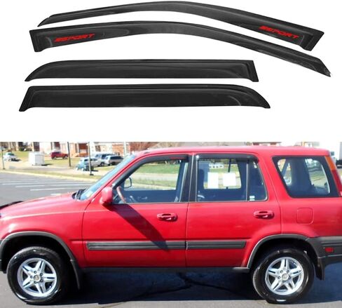 EVPROXP Window Visor Rain Guard Shade Compatible with 97-01 CRV, Side Window Vent Deflector, Dark Smoke Tinted, JDM Tape On Style, Red Sport in Saudi Arabia