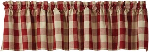 Park Designs Farmhouse Kitchen Valances for Windows - Garnet & Tan Buffalo Check | Fall Decor Window Valance Curtains | Plaid Curtain Valances for Windows | Boho Living Rooms & Bathrooms | 72" x 14" in Saudi Arabia