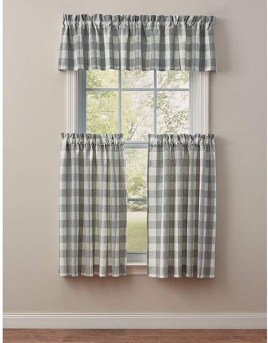 Park Designs Farmhouse Kitchen Valances for Windows - Garnet & Tan Buffalo Check | Fall Decor Window Valance Curtains | Plaid Curtain Valances for Windows | Boho Living Rooms & Bathrooms | 72" x 14" in Saudi Arabia