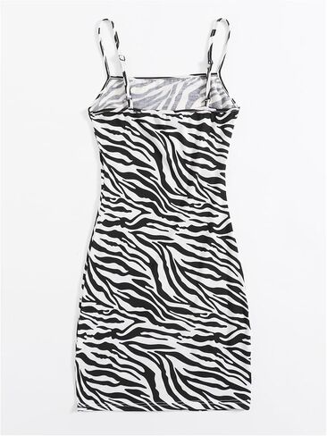 Wdirara للسيدات البقر المطبوع Bodycon Mini Cami Dress Draghetti Dresses Strap in Saudi Arabia