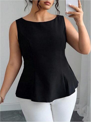 Soly Hux Women's Plus Size Tank Tops Tops Tie Bow Back Olcaled Summal Summer Top in Kuwait