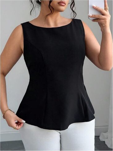 Soly Hux Women's Plus Size Tank Tops Tops Tie Bow Back Olcaled Summal Summer Top in Kuwait