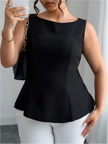 Soly Hux Women's Plus Size Tank Tops Tops Tie Bow Back Olcaled Summal Summer Top in Kuwait