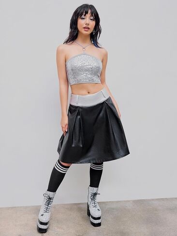 CIDER Halter Sequin Crop Knitted Cami Top in Saudi Arabia