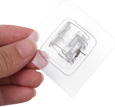 6 Pcs Transparent Non Drilled Curtain Rod Bracket, Transparent Non Drilled Curtain Rod Bracket, Self-Adhesive Wall Hanging Curtain Hook,Square Bathroom Hook(6 pcs) in Saudi Arabia