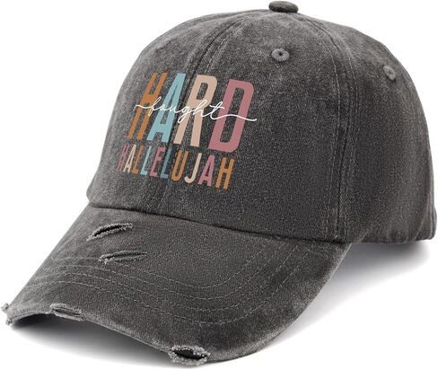 Hard Fought Hallelujahs Hats for Men Classic Washed Distressed Baseball Caps in Saudi Arabia
