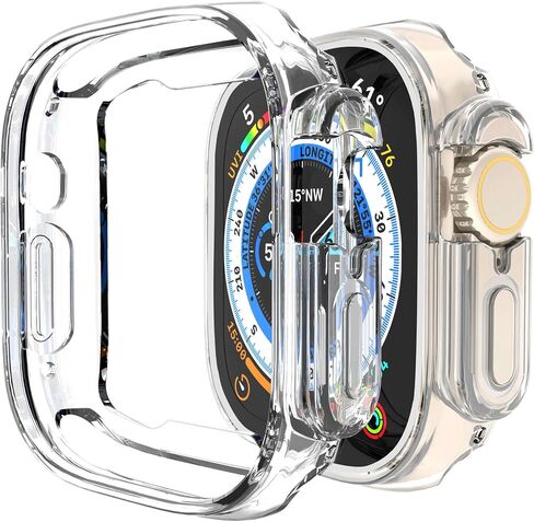 [2 Pack] Penom Compatible for Apple Watch Ultra Case 49mm Bumper Cover, Soft TPU Shockproof Protective Scratch-Resistant Frame for iWatch Series 8 Ultra 49 MM [No Screen Protector] - Orange in Saudi Arabia