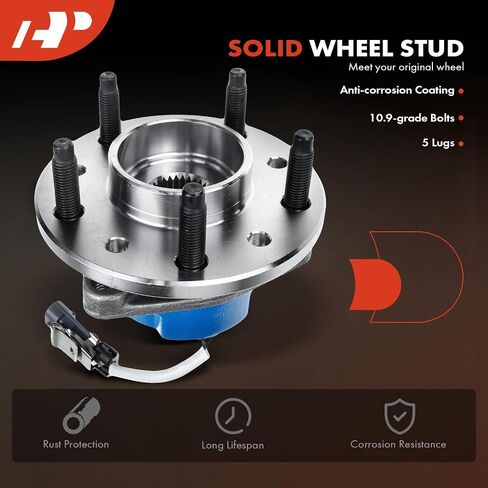A-Premium 2 x Front Wheel Bearing and Hub Assembly with ABS & 5-Lug Compatible with Chevy Malibu 97-03, Classic 04-05, Olds Alero 99-04, Cutlass 97-99, Pontiac Grand Am 99-05, FWD in Saudi Arabia