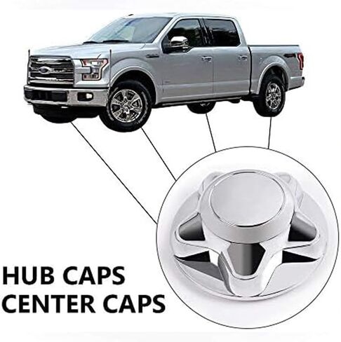 G-PLUS 7" Center Caps with 5-Lug Steel Wheel Chrome 2 PCS Compatible with Ford F150 Expedition 1997-2003 Wheel Hub Caps Rim Cover in Saudi Arabia
