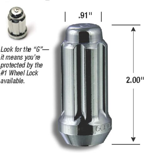 Gorilla Automotive 26641SD 14mm × 1.50 حجم الخيط chrome الانتهاء من قفل عجلة Duplex Diameter الصغيرة ، (مجموعة من 4) in Saudi Arabia