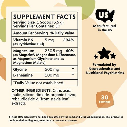 PYM Mood Magnesium Powder Packets (10-Servings) Magnesium Glycinate, L-Threonate & Malate Powder | Aid & Mood Support Supplement for Stress in Kuwait