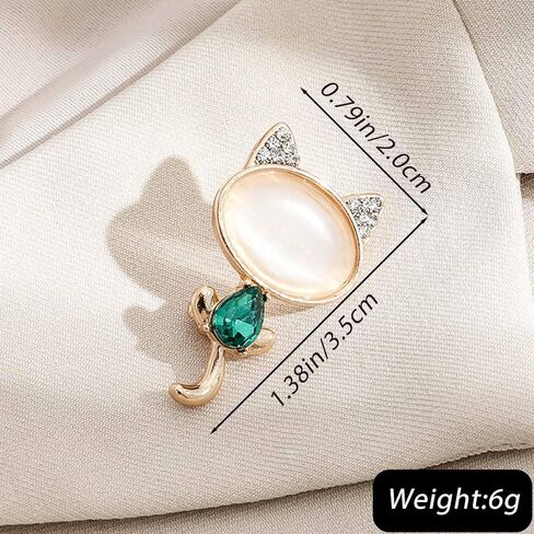 Cute Rhinestone Cat Brooch Sparkly Gem Kitty Elegant Crystal Kitten Animal Lapel Pin Vintage Corsage Clothing Decor Badges Accessories Jewelry for Women in Saudi Arabia