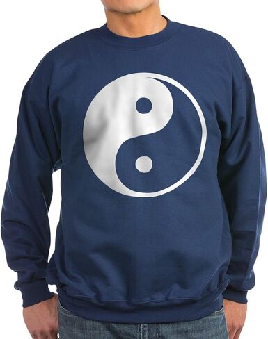 CafePress Yin Yang Sweatshirt (Dark) Classic Crew Neck Sweatshirt in Saudi Arabia