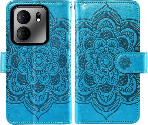 Asuwish Phone Case for Tracfone BLU View 5 B160V Wallet Cover with Tempered Glass Screen Protector and Flower Leather Flip Credit Card Holder Stand Cell Trac Fone Blue View5 160V 2024 Women Men Grey in Saudi Arabia