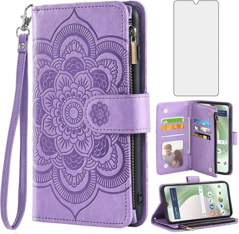 Asuwish Phone Case for Tracfone BLU View 5 B160V Wallet Cover with Tempered Glass Screen Protector and Flower Leather Flip Credit Card Holder Stand Cell Trac Fone Blue View5 160V 2024 Women Men Grey in Saudi Arabia
