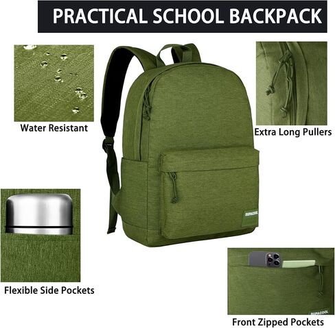 SUPACOOL Lightweight School Backpack with Pencil Pouch, Backpack for School Boys and Girls(Black backpack set) in Saudi Arabia
