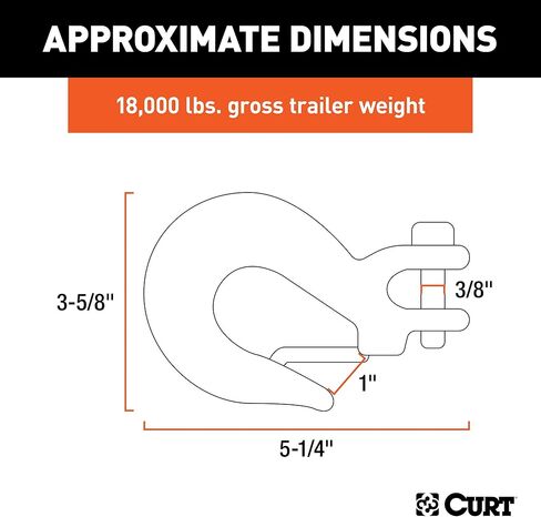 CURT 81560 3/8-Inch Forged Steel Clevis Slip Hook with Safety Latch, 18,000 lbs, 1-In Opening, 7/16" Pin in Saudi Arabia
