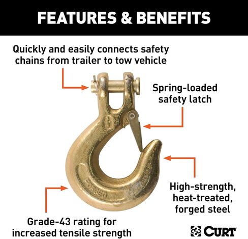 CURT 81560 3/8-Inch Forged Steel Clevis Slip Hook with Safety Latch, 18,000 lbs, 1-In Opening, 7/16" Pin in Saudi Arabia