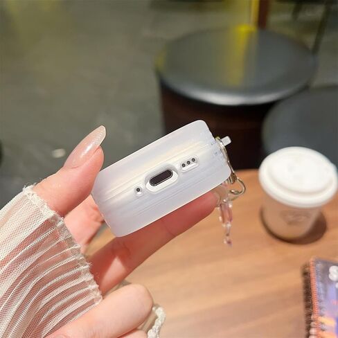 MINSCOSE Compatible with AirPods 4 Clear Case,Cute Cherry Bow Pretty Aesthetic Design with Keychain,Soft TPU Protective Shockproof Case for Women Girl for Airpods 4-Red in Kuwait