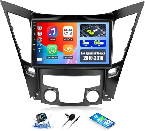 4+64G 8-Core Android 13 Car Stereo for Hyundai Sonata 2010-2015 with Wireless CarPlay Android Auto, 9 '' IPS Touchscreen GPS Radio with WiFi Mirror Link Bluetooth FM RDS DSP 32EQ SWC + Backup Camera in Kuwait