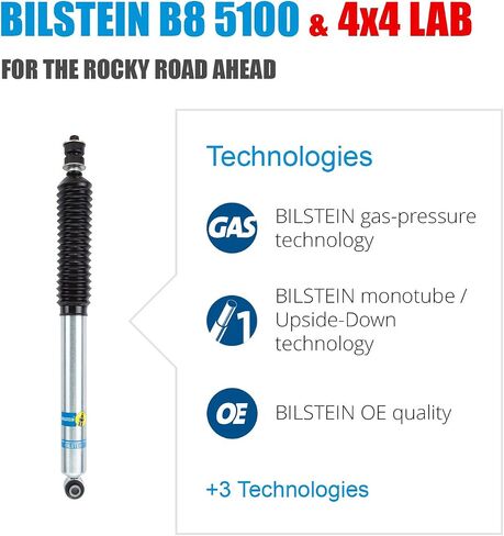 Bilstein 5100 Series Pair of Rear Shocks fits 1995 1999 Tahoe Yukon 4WD with 2-4" Lift | Monotube Design | 24-185615 in Saudi Arabia