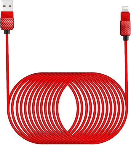 [ Apple MFi Certified ] iPhone Charger Cord 16Ft, Nylon Braided Long Lightning Cable to USB Cable, 2.4A Fast Charging Apple Cord Compatible with iPhone 11/11 Pro/11 Pro Max/XS/XS Max/XR/X/8/8 in Saudi Arabia