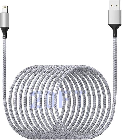[ Apple MFi Certified ] iPhone Charger Cord 16Ft, Nylon Braided Long Lightning Cable to USB Cable, 2.4A Fast Charging Apple Cord Compatible with iPhone 11/11 Pro/11 Pro Max/XS/XS Max/XR/X/8/8 in Saudi Arabia