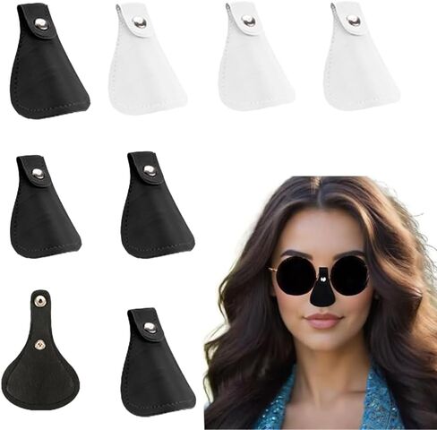 6 مجموعة أنف حماية أشعة الشمس واقي الأنف الأشعة فوق البنفسجية تصحيح العين للنظارات أشعة الشمس للنساء الرياضة ، لونين (أسود+أبيض) in Kuwait